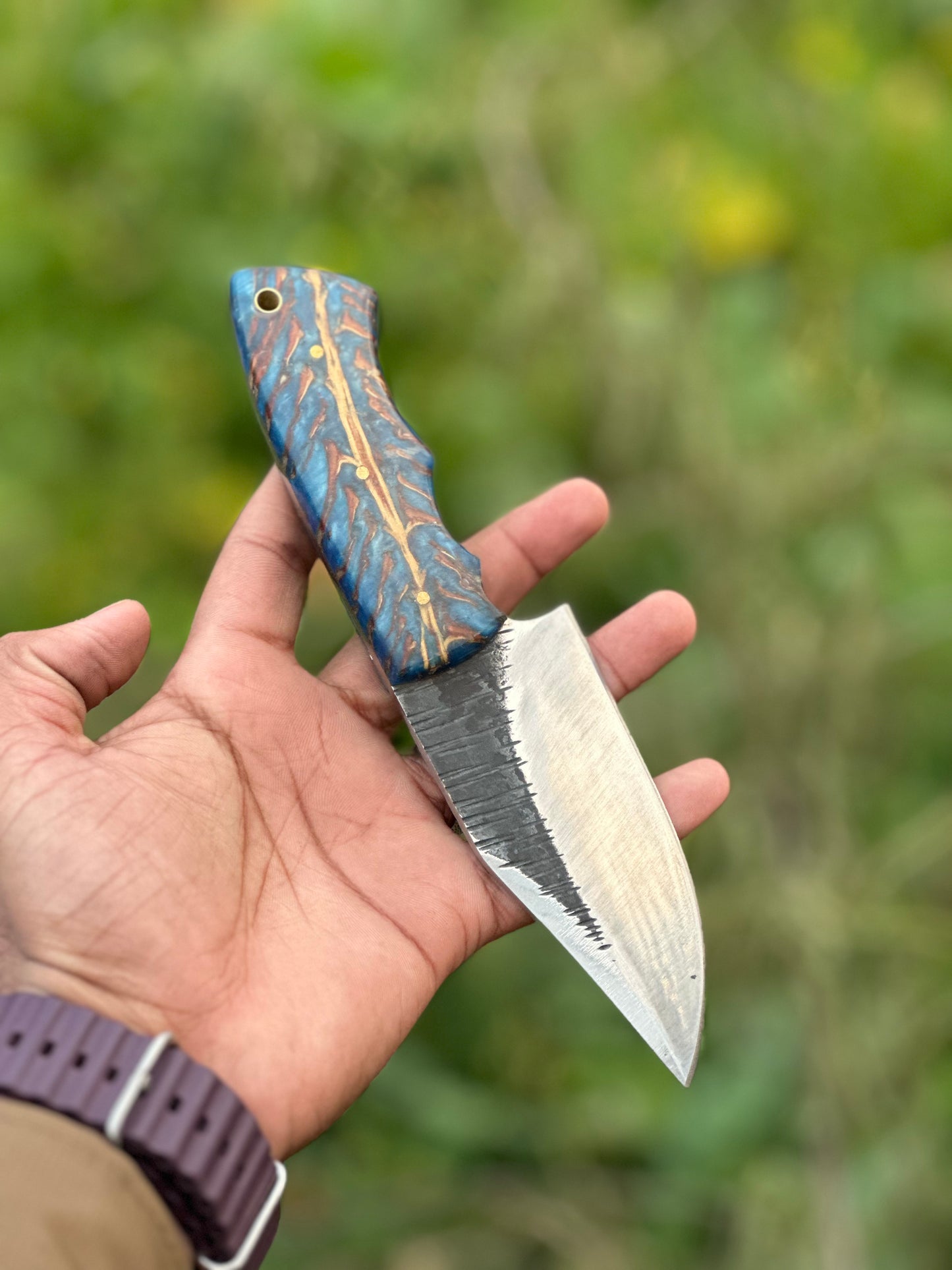 Custom handmade j2 steel hunting knife