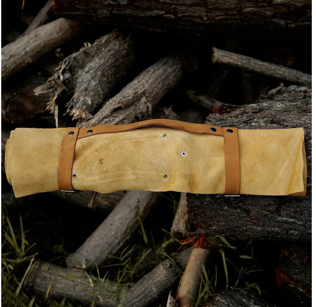 Knife Sets for Kitchen – 13" Damascus Steel Chef Knife with Epoxy Resin Handle & Leather Sheath
