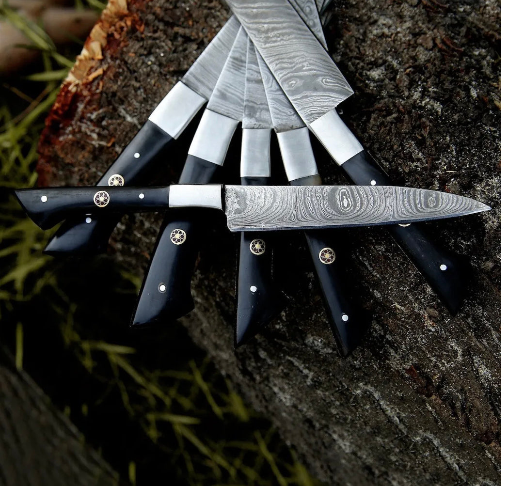 Knife Sets for Kitchen – 13" Damascus Steel Chef Knife with Epoxy Resin Handle & Leather Sheath