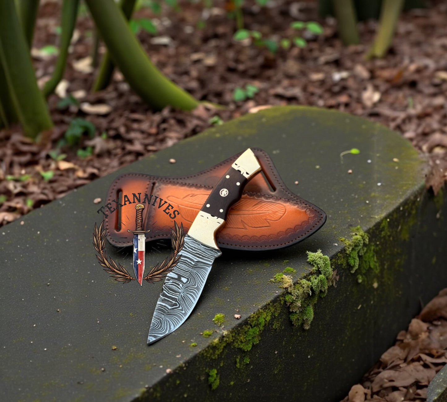 Handmade Damascus Steel Knife Sharpener – Rosewood Handle