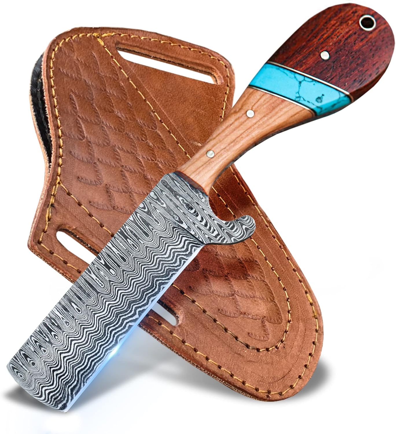 Bull Cutters with 4-Inch Damascus Steel Blade