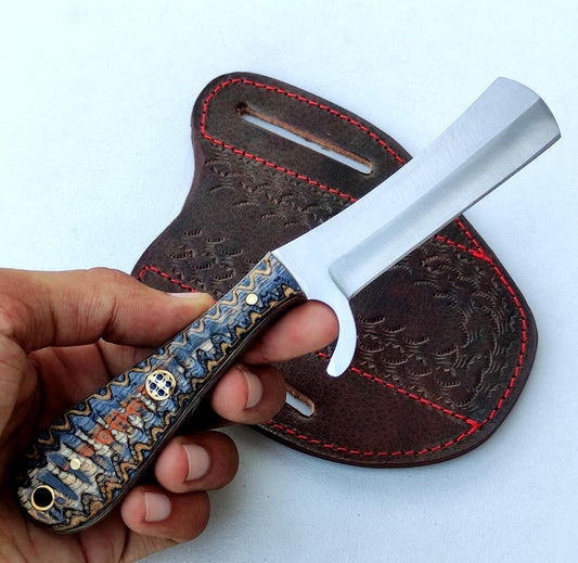 Cowboy Bull Cutter Knife with J2 Steel Blade and Pakkawood Handle