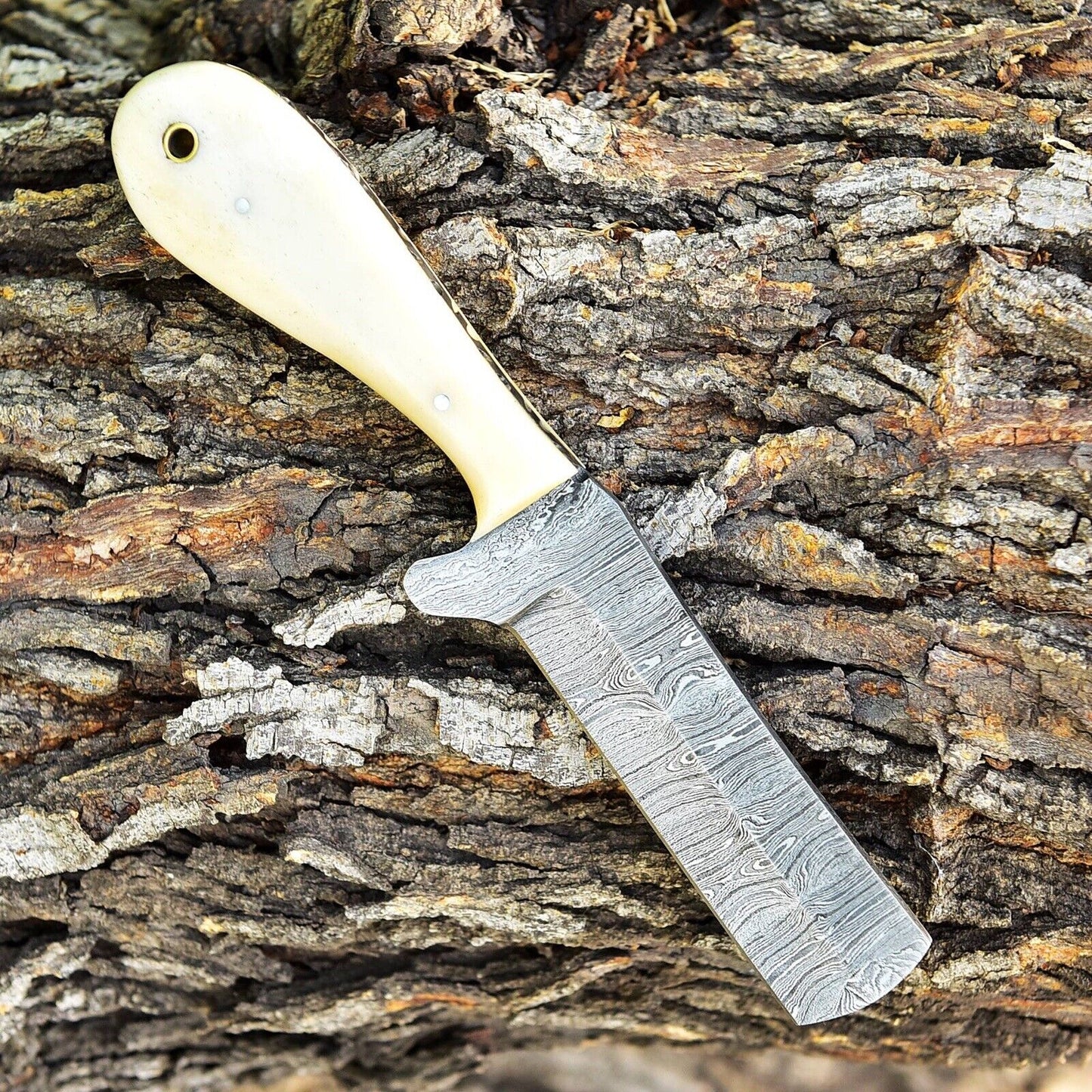 Whisky Bent Custom Handmade Knife with Camel Bone Handle and Sheath