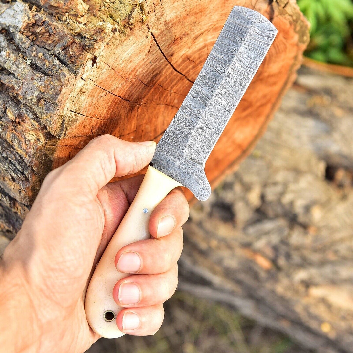 Whisky Bent Handmade Damascus Knife with Sheath