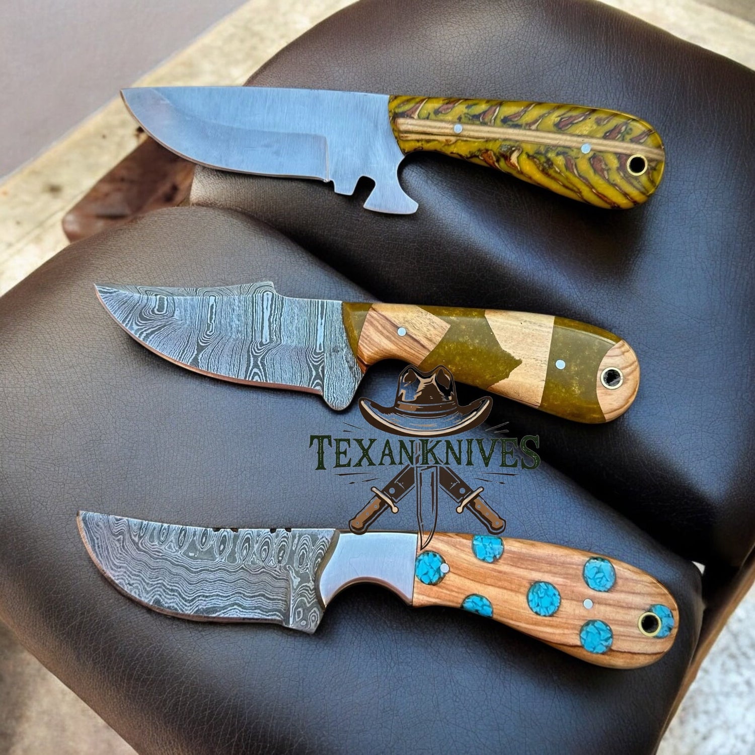 Premium Handmade Ranch Cowboy Knife with Western Leather Sheath – Sheep Horn Handle