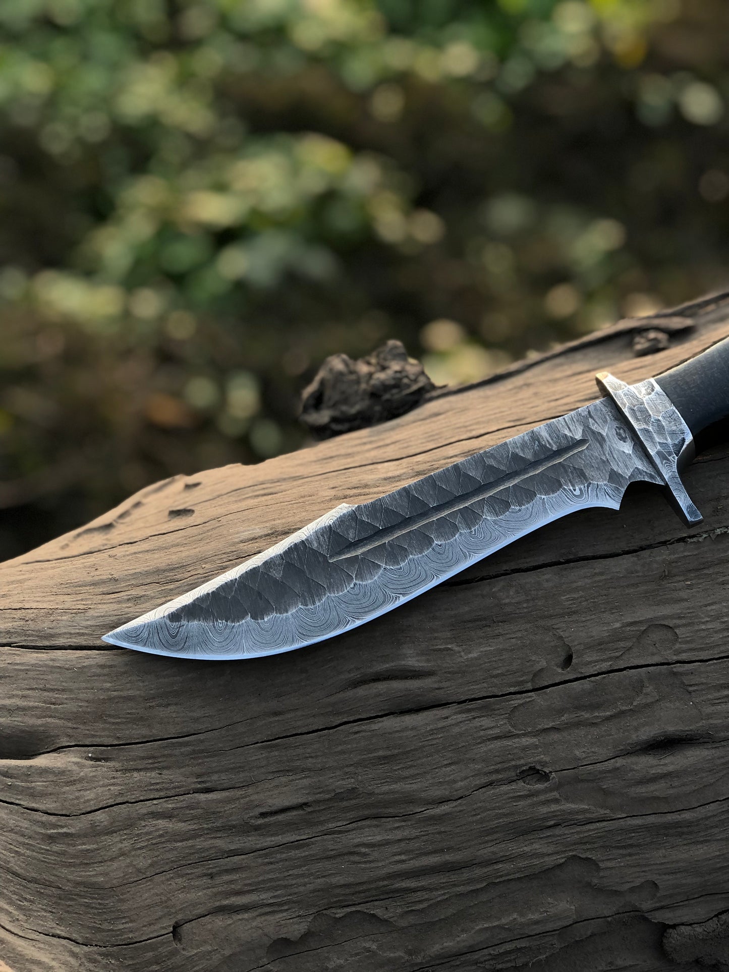 Custom handmade Damascus steel Bowie knife