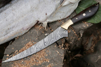 13-Inch Damascus Steel Fillet Knife with Rosewood Handle