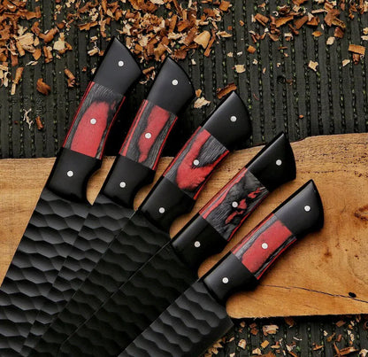 King ragnor Handmade Carbon Steel, D2 Steel Knife set | Chef Knife Set | Custom Knife Set | Gift For Husband | Kitchen Knife Set, Gift For Him / Her