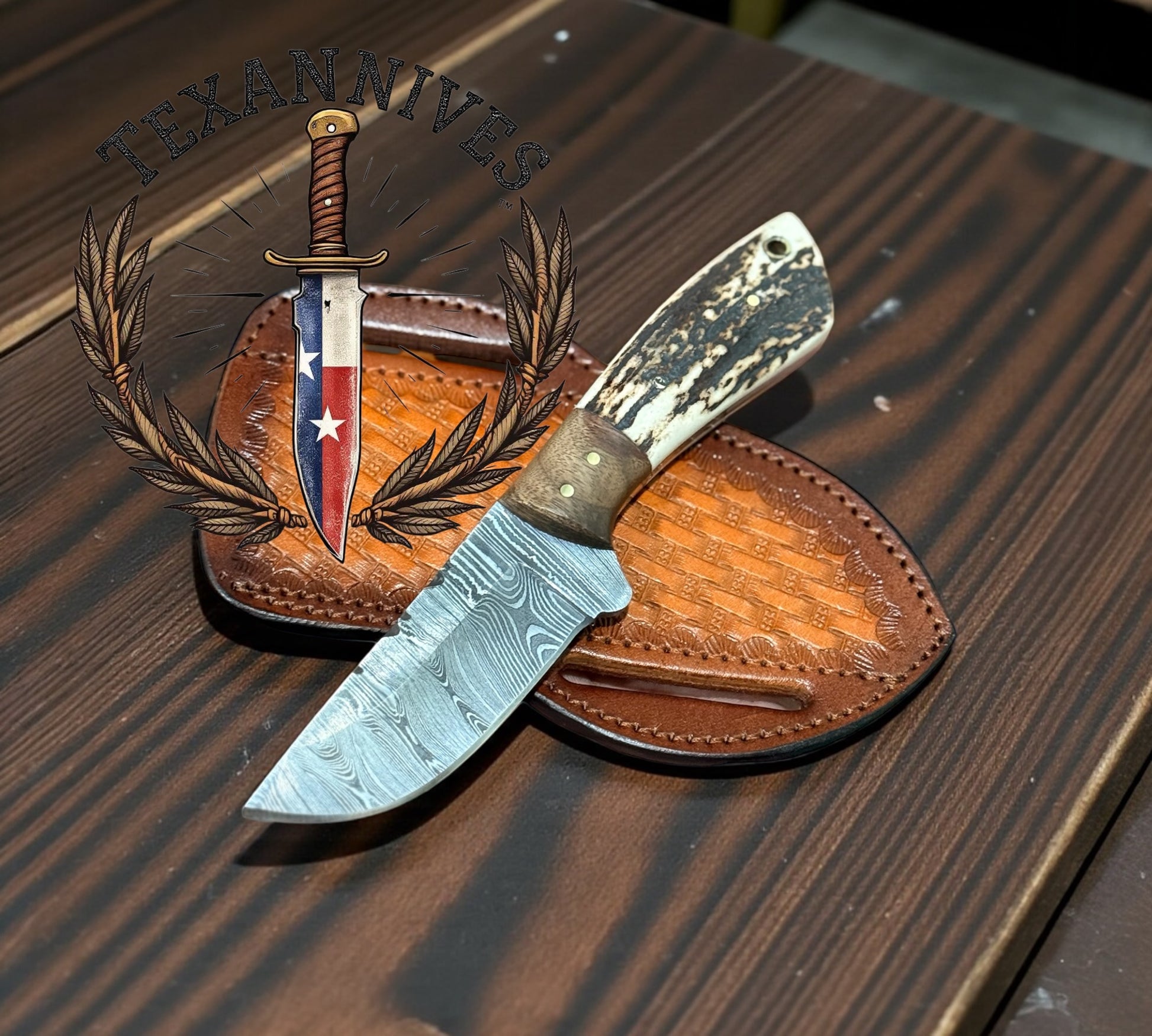 – Old West Cowboy Knife | Handmade Rancher’s Damascus Blade