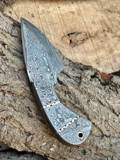 DAMASCUS STEEL KNIFE FIXED BLADE POCKET FULL TANG DAMASCUS HANDLE KNIVES SKINNER