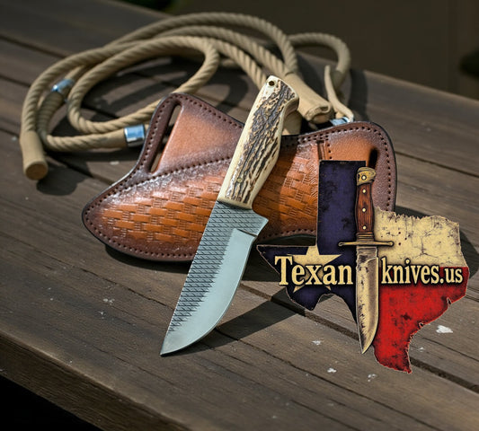 Western Knife – Rasp Steel 8.5” Full Tang with Antler Horn Handle