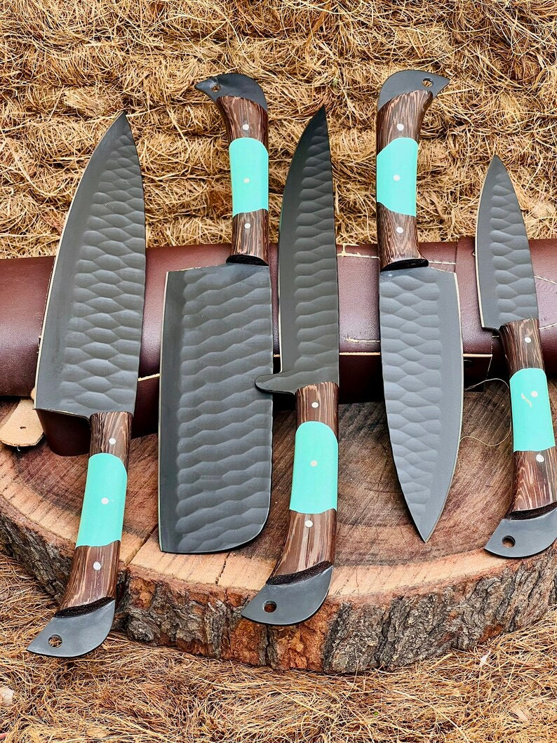 Damascus steel/D2 steel handmade knife chef set/Gift for wife/Girlfriend/Fiancee-wedding Gift-Valentine day gift/Husband Gift/sharp slicer