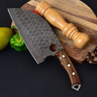 Custom Handmade Damascus Steel Cleaver Heavy Duty Chopper Chef Kitchen Knife Damascus Steel Cleaver