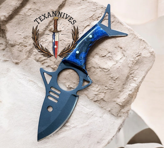 Custom Handmade J2 Steel Sharpest Skinning Knife – 6" Full Tang with Epoxy Resin Handle & Leather Sheath