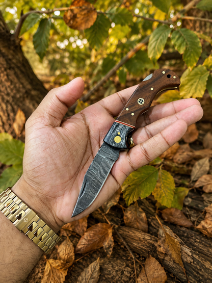 Traditional Pocket Knives – 6" Handmade Rosewood or Pakkawood Handle with Leather Sheath
