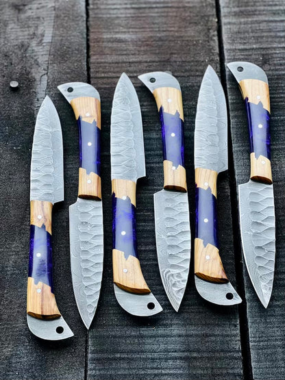 Best Japanese knife set with 8-inch forged stainless steel blade and olivewood epoxy resin handle