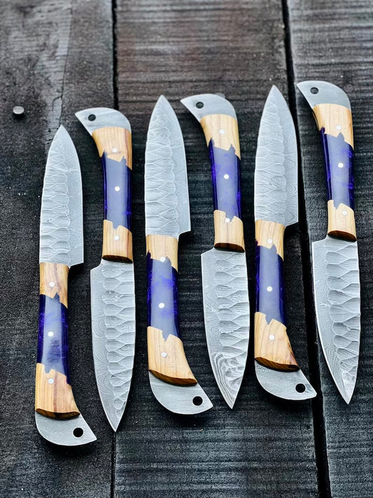Best Japanese knife set with 8-inch forged stainless steel blade and olivewood epoxy resin handle