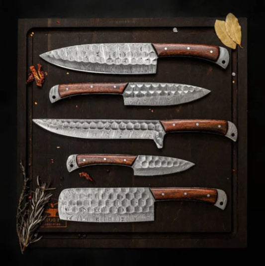 Best dishwasher safe knife set with 8-inch Damascus steel blade, bone and pakkawood handle