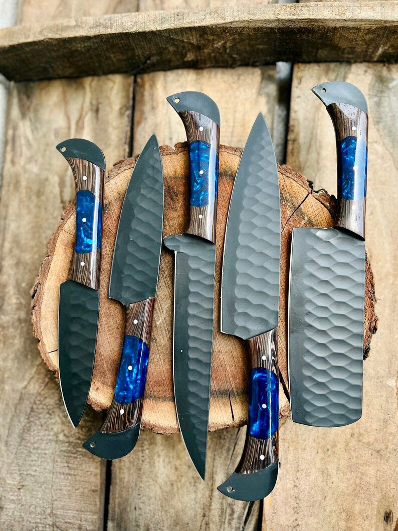 Damascus steel/D2 steel handmade knife chef set/Gift for wife/Girlfriend/Fiancee-wedding Gift-Valentine day gift/Husband Gift/sharp slicer