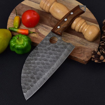 Custom Handmade Damascus Steel Cleaver Heavy Duty Chopper Chef Kitchen Knife Damascus Steel Cleaver