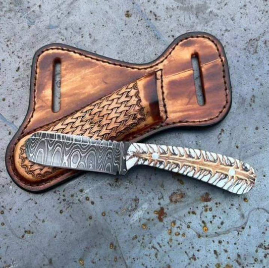 "Cowboy Bull Cutter Knife – 4-Inch Blade with Pain Cone Handle"
