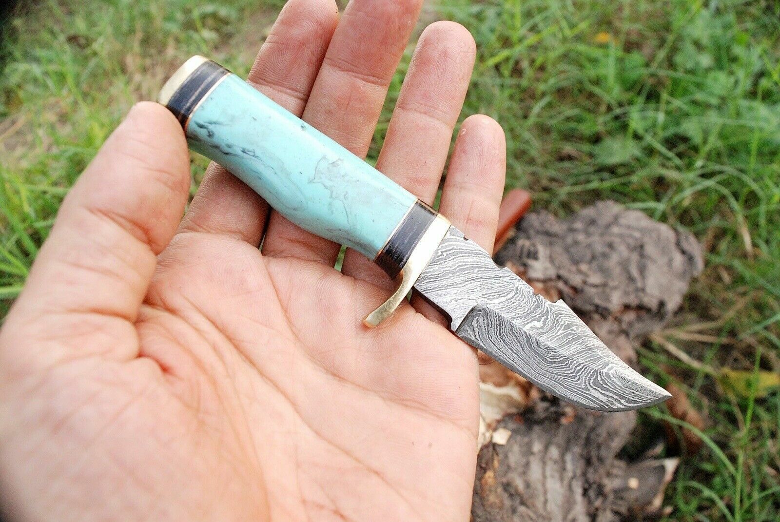 Custom Handmade Best Survival Knife with Damascus Steel Blade
