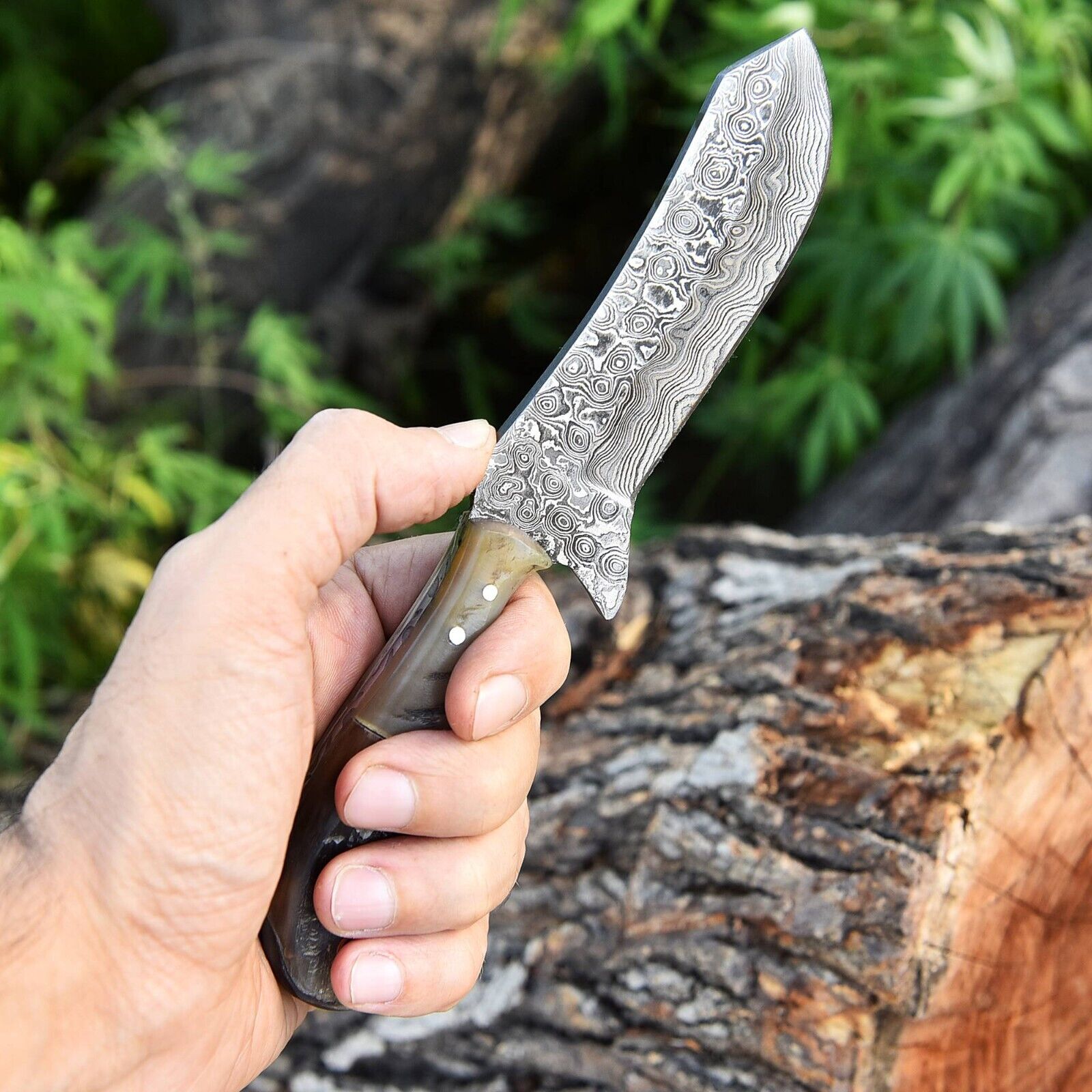 Custom Handmade Whiskey Knives Out with Damascus Steel Blade
