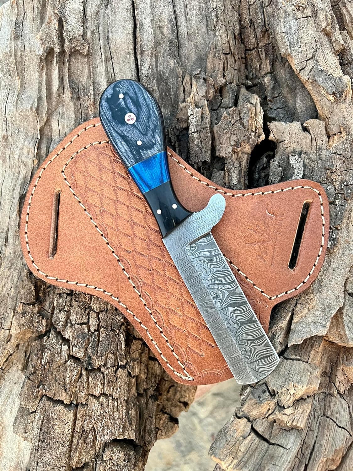 Custom Handmade Bull Cutter Knife with Damascus Steel Blade – Limited Edition