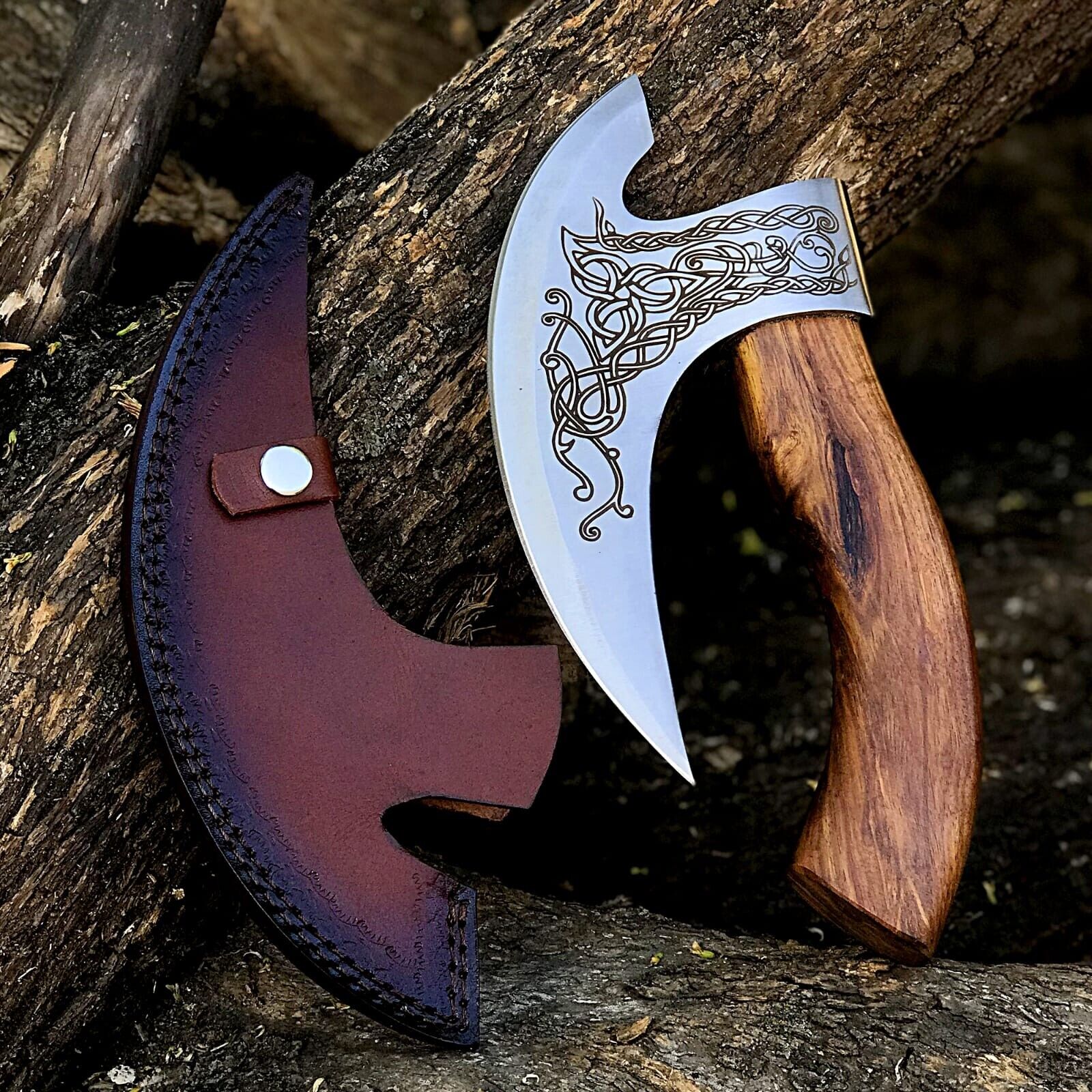 Custom wood-handled axe pizza cutter for pizza lovers