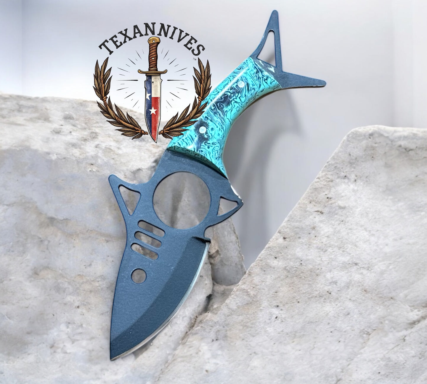 Custom Handmade J2 Steel Skinning Knife – 6" Epoxy Resin Handle with Leather Sheath | Best Knife to Skin Deer