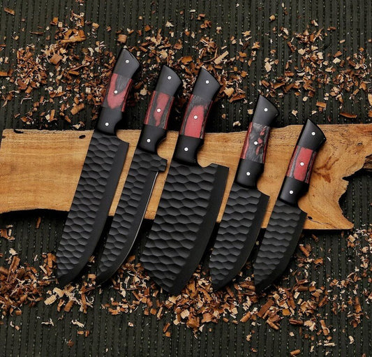 King ragnor Handmade Carbon Steel, D2 Steel Knife set | Chef Knife Set | Custom Knife Set | Gift For Husband | Kitchen Knife Set, Gift For Him / Her