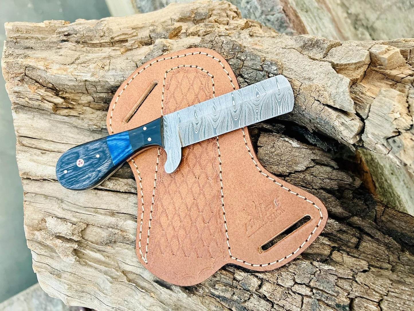 Custom Handmade Bull Cutter Knife with Damascus Steel Blade – Limited Edition