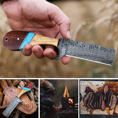 Custom Handmade Bull Cutters with Damascus Steel Blade – Ranch & Leatherwork Tool