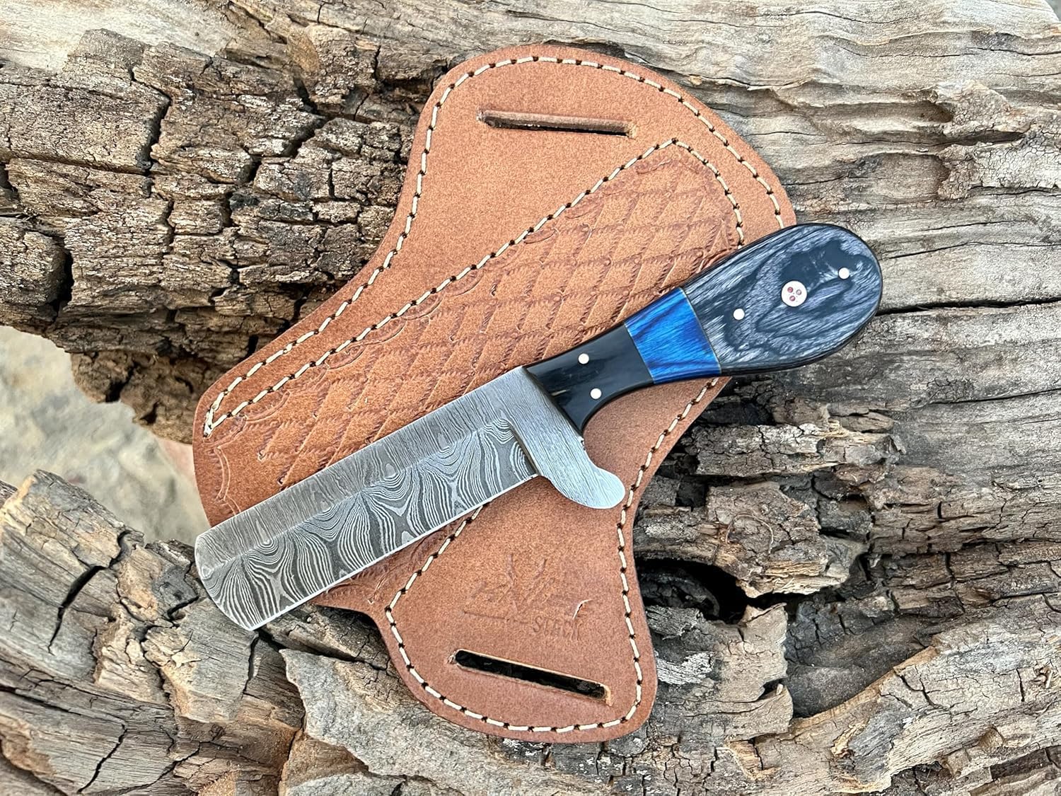 Custom Handmade Bull Cutter Knife with Damascus Steel Blade – Limited Edition