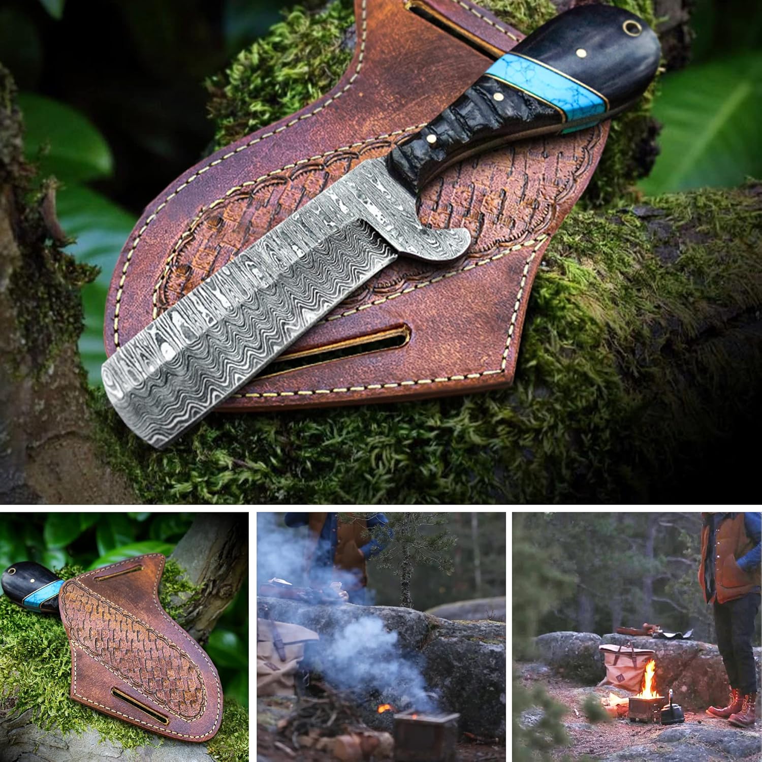 "Side view of the bull knife highlighting its ergonomic handle design and durable blade."
