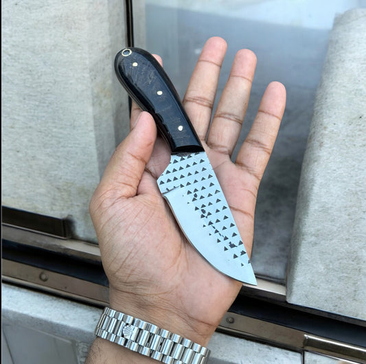 Western Belt Knife – 8 Inch Rasp Tool Steel Blade with Resin Handle & Leather Sheath


